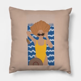 Girl on Beach Pillow