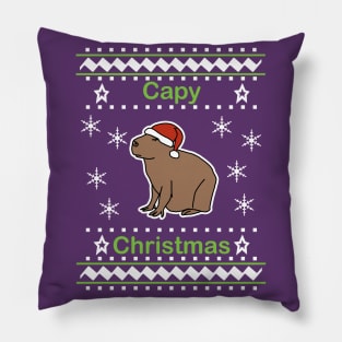 Capybara says Capy Christmas Pillow
