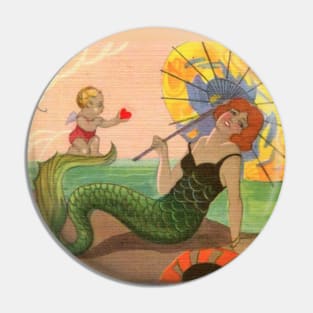 Vintage 1920s Mermaid Retro Art Pin