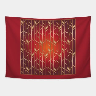 Art Deco Red Tile Tapestry