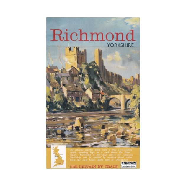 Richmond, Yorkshire - Vintage Railway Travel Poster - 1962 by BASlade93