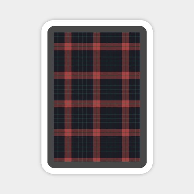 Blue red tartan pattern Magnet by sinemfiit