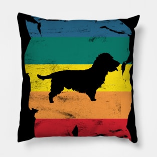 Glen of Imaal Terrier Distressed Vintage Retro Silhouette Pillow