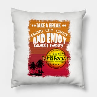 The Beach Of Tahiti Pillow