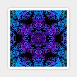 Dot Mandala Flower Blue and Purple Magnet