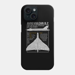 Vulcan Bomber Aircraft Plane Aeroplane Blueprint Phone Case