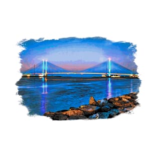 Indian River Inlet Bridge at Twilight Watercolor T-Shirt