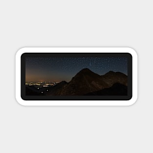 Mountains and stars above at night Magnet