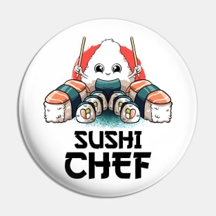 Sushi Chef Sushi Lovers Kawaii Food Japanese Anime Sushi Pin