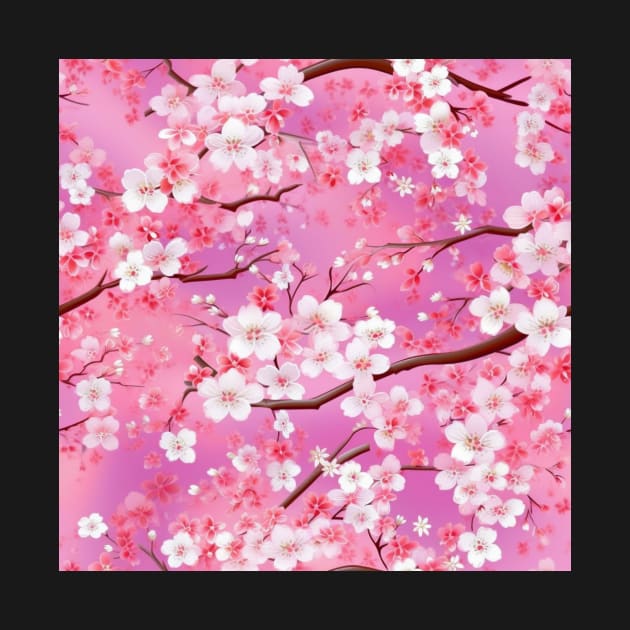 Cherry Blossom Silk: A Soft and Elegant Fabric Pattern for Fashion and Home Decor #1 by AntielARt