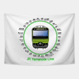 JR Yamanote Line Train and Stations Tapestry