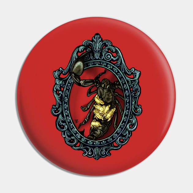 Invertebrate Cameo: African Emperor Scorpion (Beast Mother) Pin by FreyStrandDraws