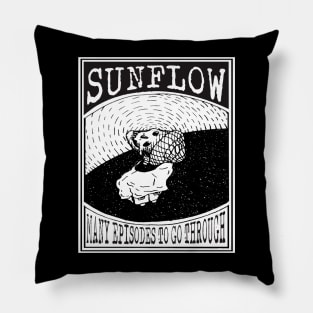 sunflow illustration skull Pillow