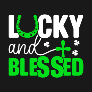 Lucky And Blessed Cute Irish St Patrick's Shamrock Lucky T-Shirt