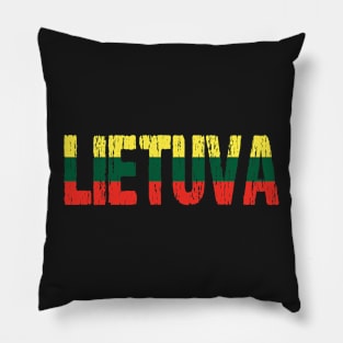Lietuva Lithuanian Flag Distressed Souvenir Pillow