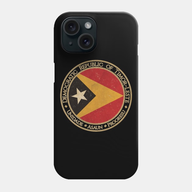 Vintage Democratic Republic of Timor Leste East Oceania Oceanian Flag Phone Case by DragonXX