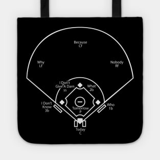 Who's On First Baseball Lineup Funny Tote