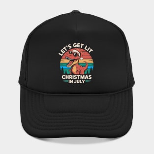 Let's Get Lit Dino Christmas in July Hat