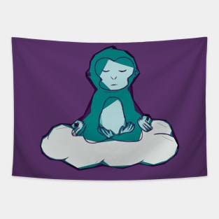 Meditating monkey Tapestry