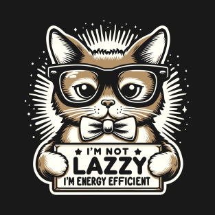 Nerdy Cat with Humorous Sign T-Shirt
