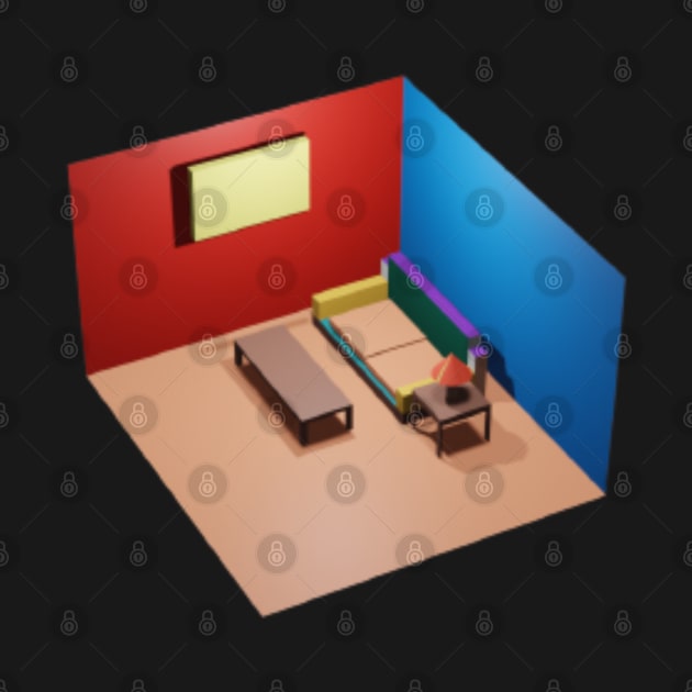 Isometric Living Room 3d Model by starcraft542