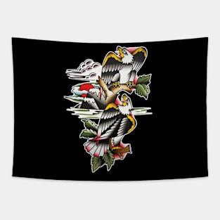 Mountain Eagles Tattoo Design Tapestry