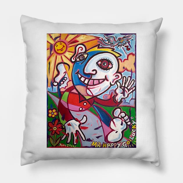 'MR. HAPPY-GO-LUCKY' Pillow by jerrykirk