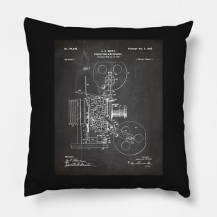 Film Camera Patent - Film Lover Cinema Student Art - Black Chalkboard Pillow