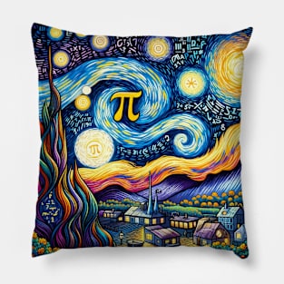 Pi Night Sky: Van Gogh’s Starry Night Celebrates Pi Day Pillow