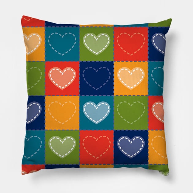 Heart Quilt Pattern Pillow by amyvanmeter