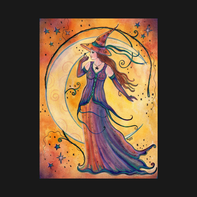 whimsical witch art by renee l lavoie witches kids t shirt