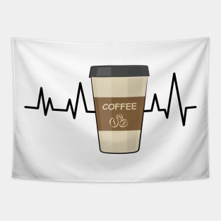 Heartbeat Pulse - Coffee Tapestry