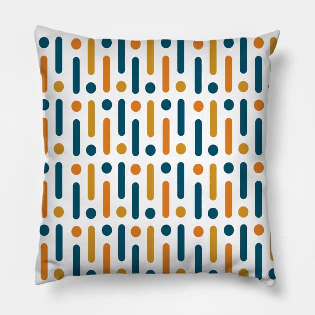 Retro Linear Dots Pattern Pillow by JuncaArtPrints