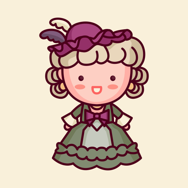 Kawaii Marie Antoinette Character by SLAG_Creative