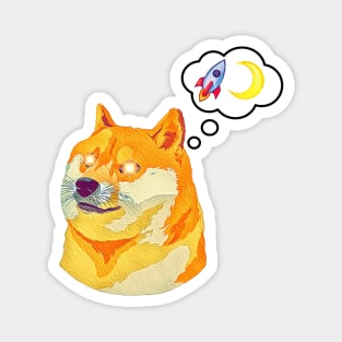 Laser Eyes Doge Shiba Inu To The Moon Magnet