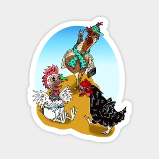 The Cartoon Chickens of Bebbington UK Magnet