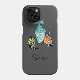 B kliban cat - cat goes fishing Phone Case