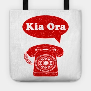 Kia Ora Maori Language retro phone Tote