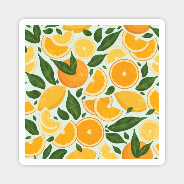 Summery Citrus Mood / Mint Splash Magnet by matise