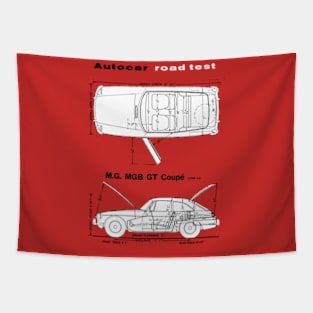 MG MGB GT - road test data blueprint cutaway Tapestry