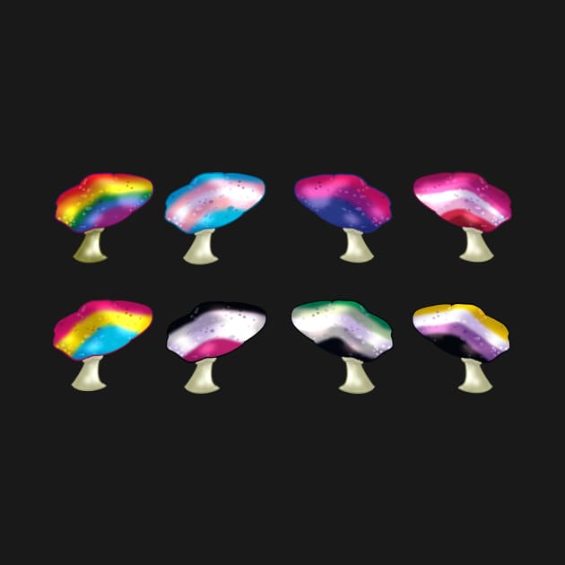 LGBTQ Pride Flag Mushroom Sticker Pack by YouAreValid