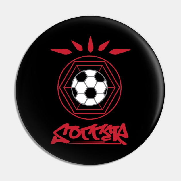 Soccer - Football In Unity Red Pin by ulunkz