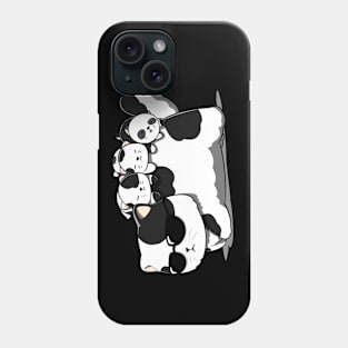 Mama cat with 3 kitten panda Phone Case