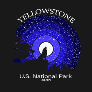 Yellowstone US National Park Wolf Moon T-Shirt