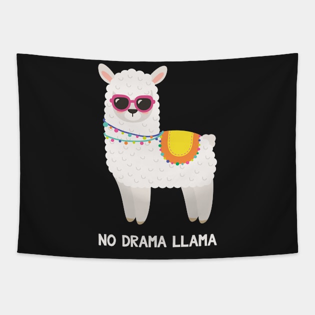 No Drama Llama - Funny Saying Llama Tapestry by kdpdesigns