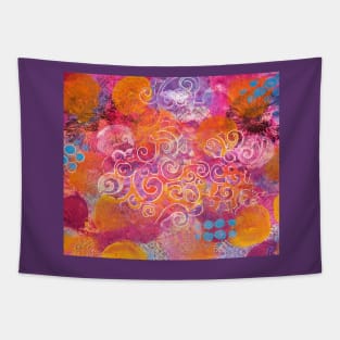 Dream Cloud Series - Orange Fluffy Clouds Tapestry