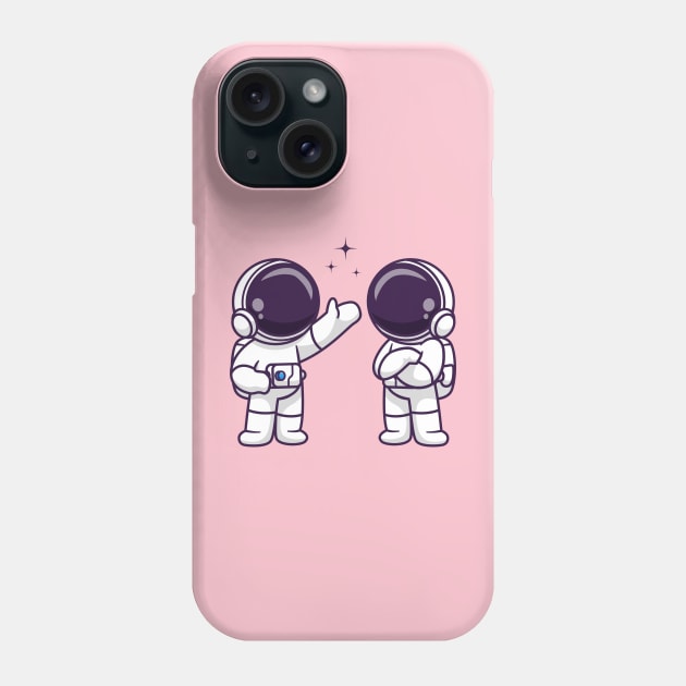 Cute Astronaut Friend Talking Space Cartoon Phone Case by Catalyst Labs