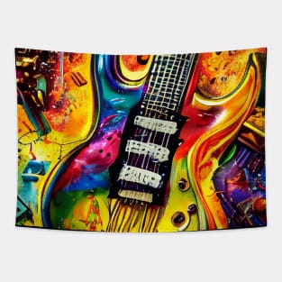 Exploding guitar design Tapestry