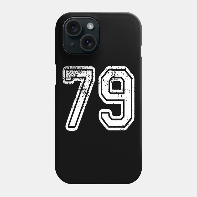 Number 79 Grungy in white Phone Case by Sterling