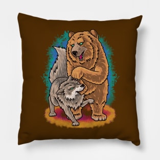 BEAR VS WOLF Pillow
